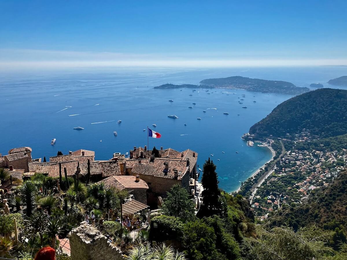 French sea view with flag